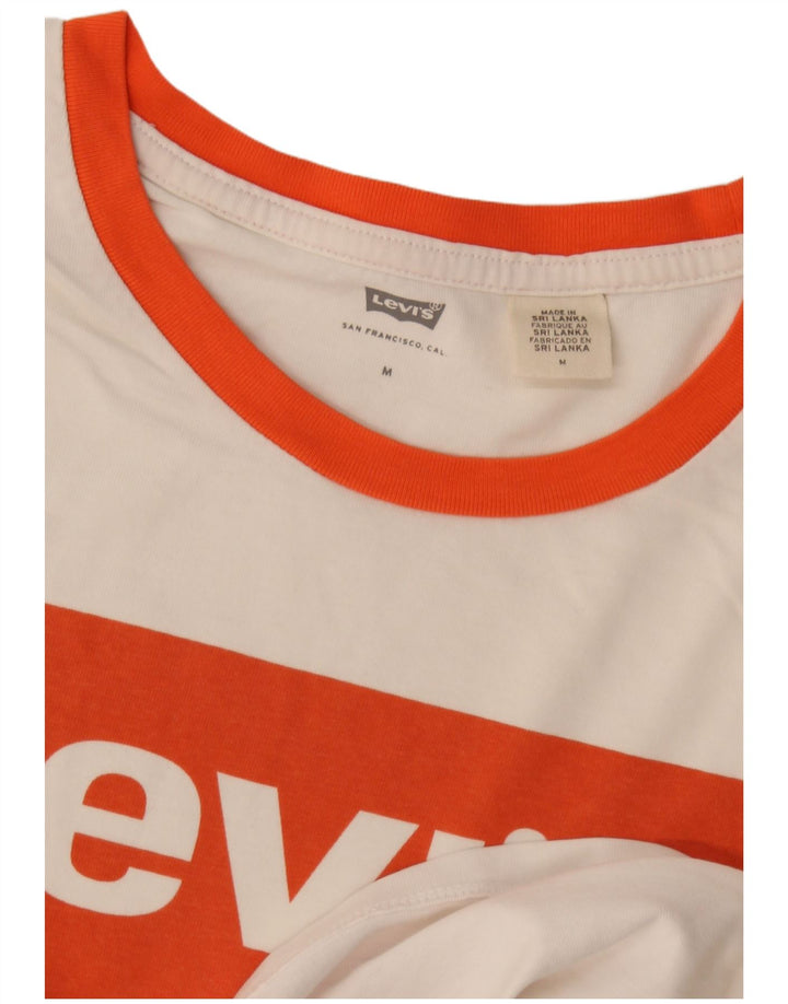 Damska koszulka Levi's Crop Graphic Top UK 14 Średnia biel