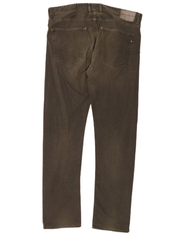 Męskie jeansy Grover Slim W36 L32, bawełna khaki