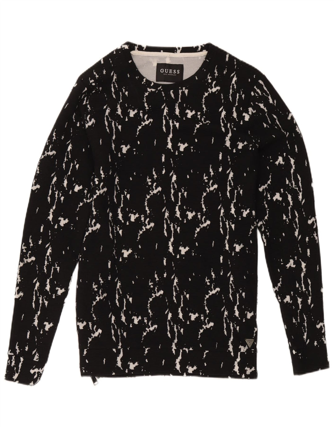 Męska bluza Guess z abstrakcyjnym wzorem, mała, czarna, bawełniana