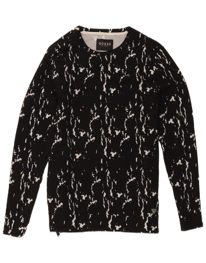 Męska bluza Guess z abstrakcyjnym wzorem, mała, czarna, bawełniana