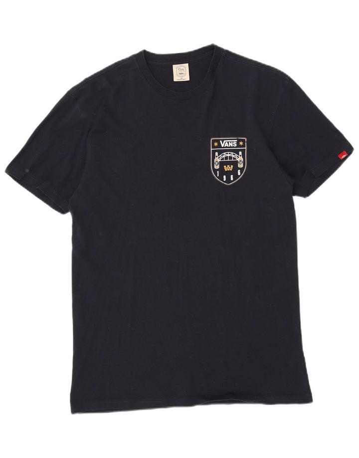Męski T-shirt z grafiką Vans, średni, granatowy, bawełniany