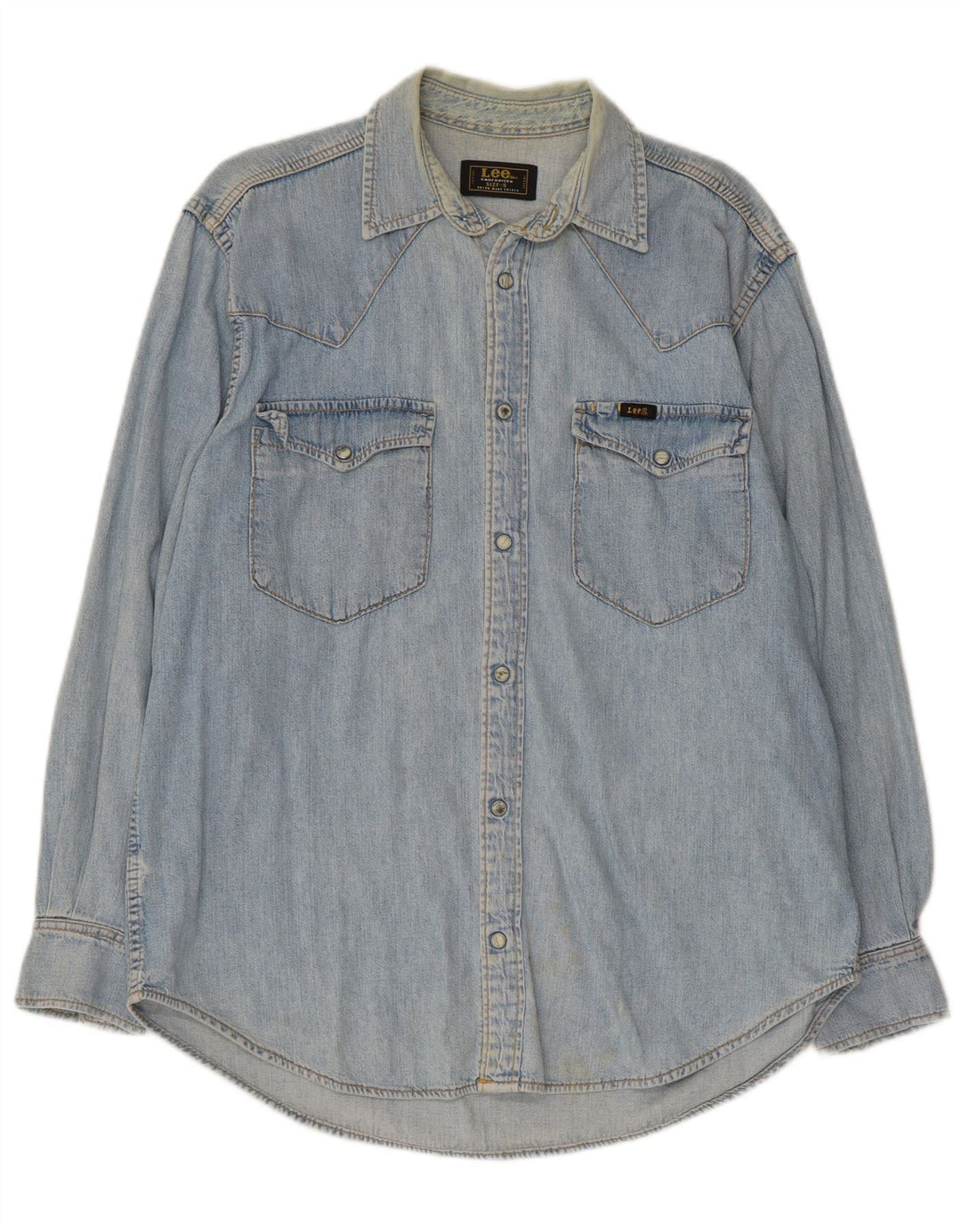 Męska koszula dżinsowa Lee, mała, niebieska, bawełniana