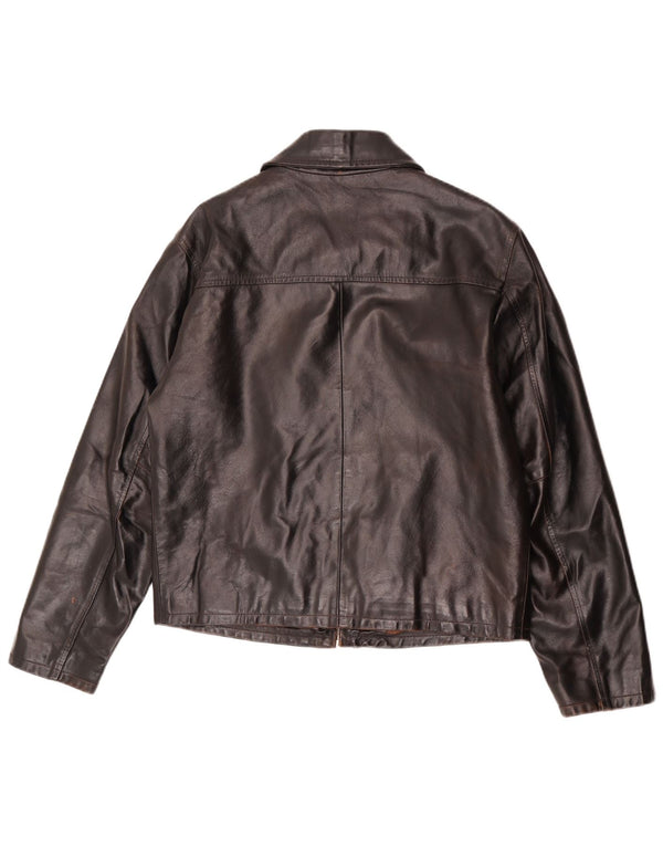 Vintage Womens Leather Jacket UK 14 Medium Brown