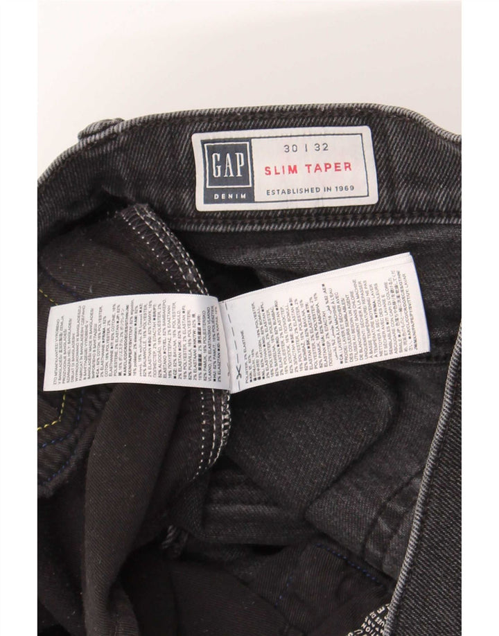 Damskie jeansy Gap Slim Tapered W30 L32 Czarne bawełniane