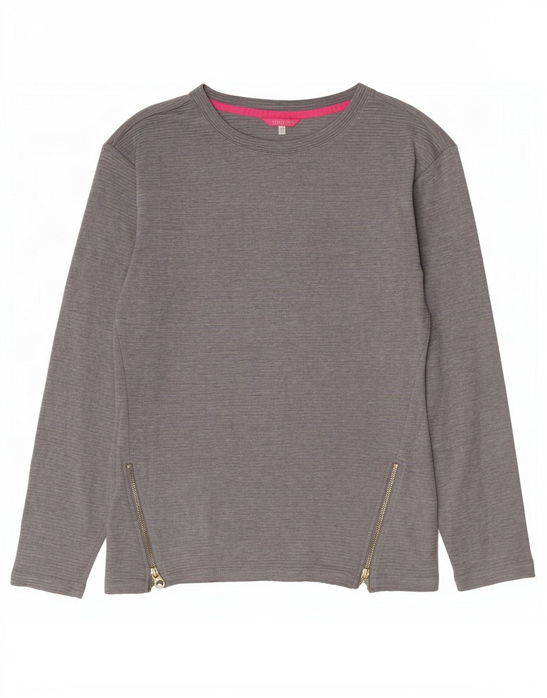 Damski top oversize Joules z długim rękawem, UK 6 XS, szara bawełna
