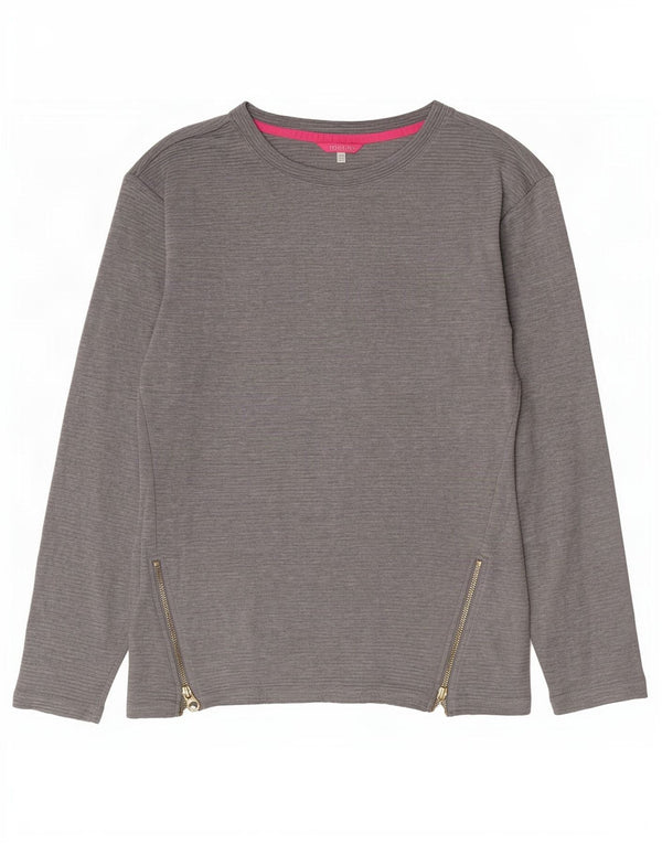 Damski top oversize Joules z długim rękawem, UK 6 XS, szara bawełna