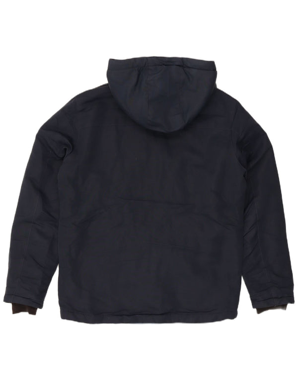 Męska ocieplana kurtka z kapturem Jack & Jones UK 40, duża, granatowa, nowoczesna