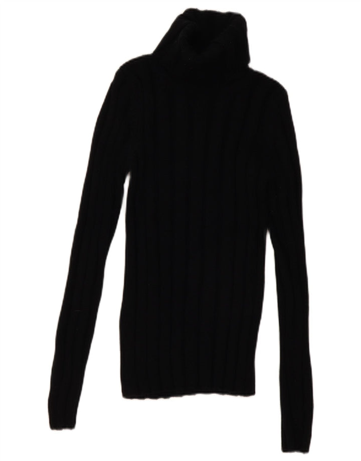 Sweter damski Hugo Boss z wywijanym dekoltem UK 8, mała czarna wełna