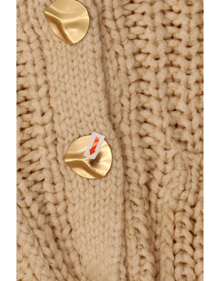 Damski sweter oversize ZARA Crop Oversize UK 10 Small Beżowy Akryl