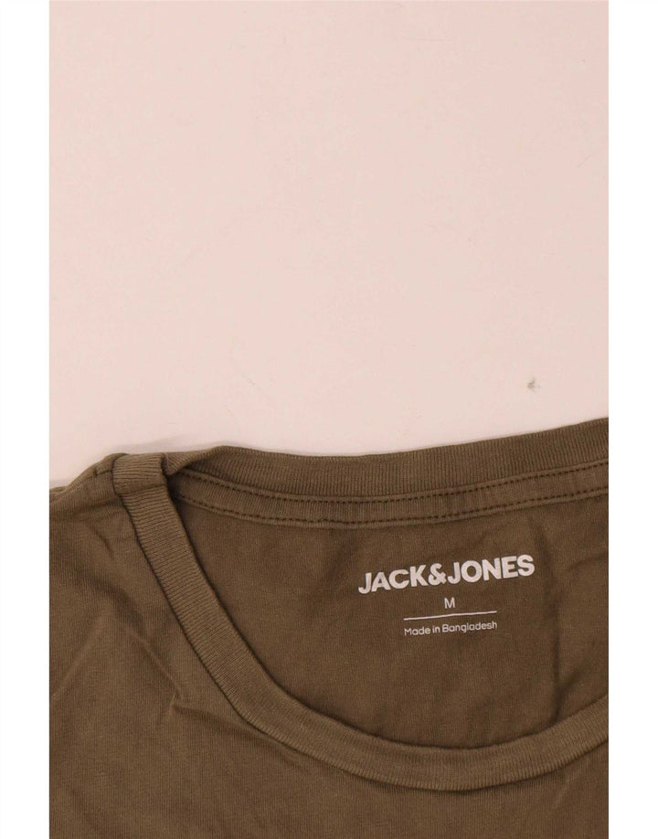 Męska koszulka z grafiką Jack & Jones, średnia, bawełniana khaki