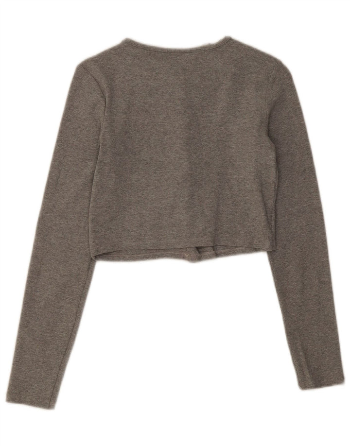 Damski krótki top Zara UK 8 Small, szara, plamista bawełna