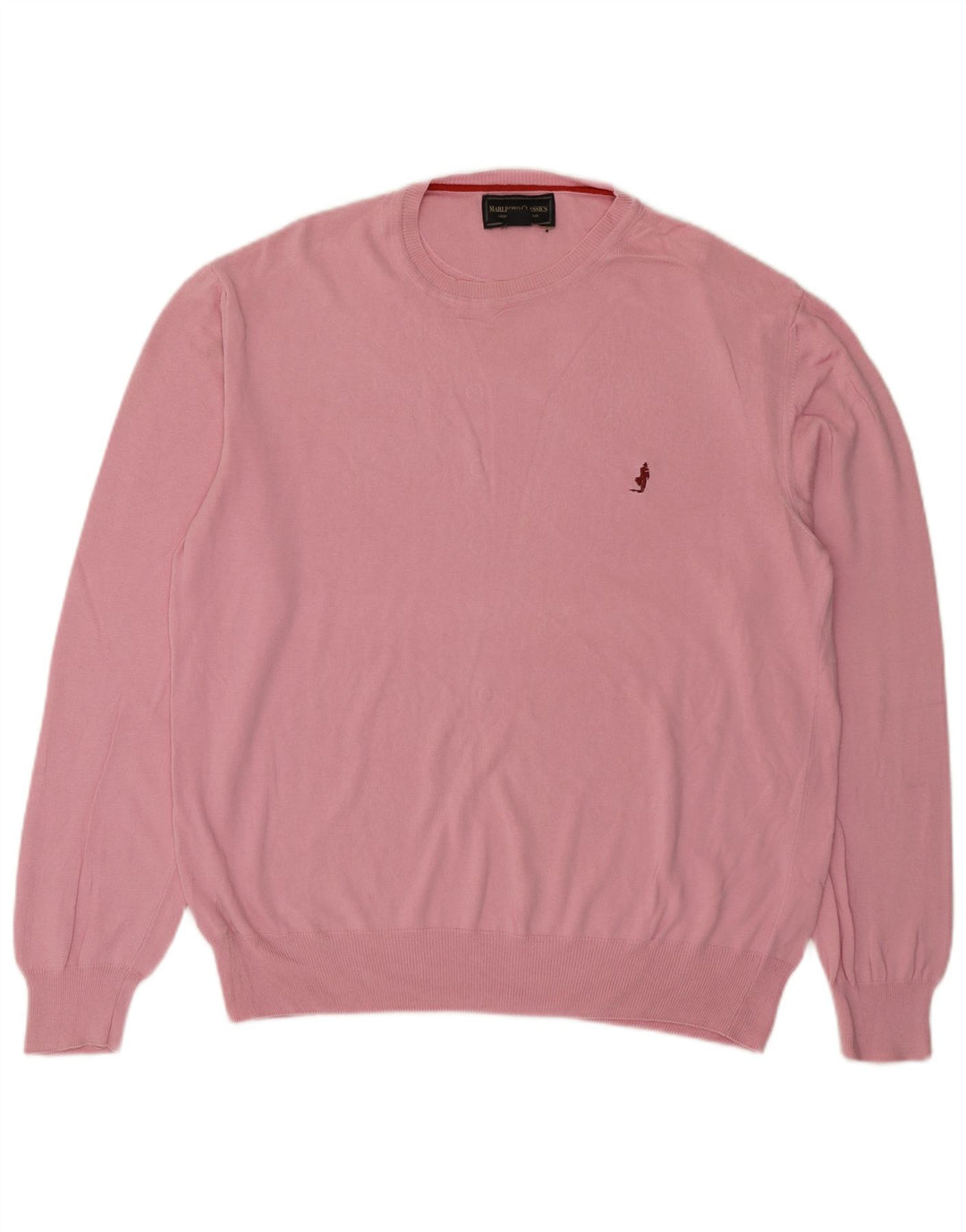 Marlboro Classics Męski sweter z okrągłym dekoltem 2XL Różowy, bawełniany
