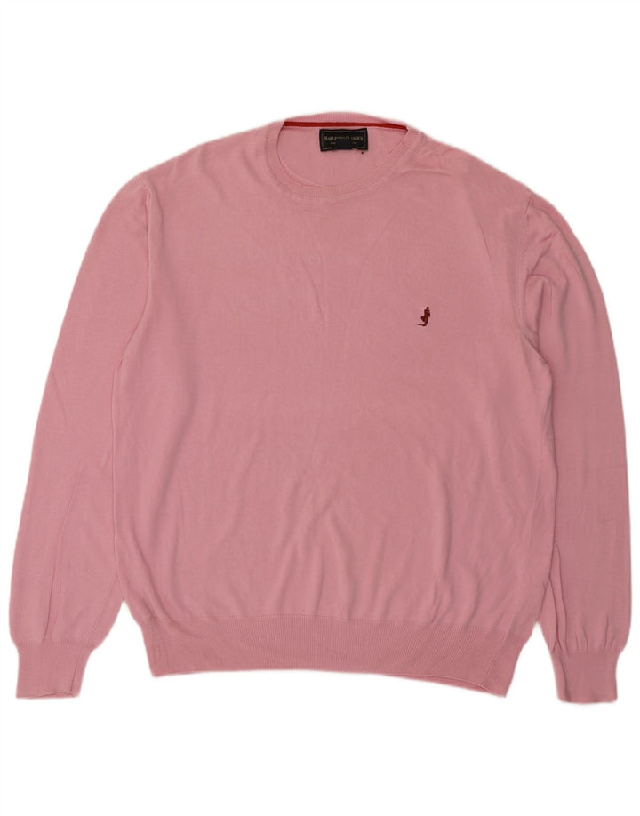 Marlboro Classics Męski sweter z okrągłym dekoltem 2XL Różowy, bawełniany