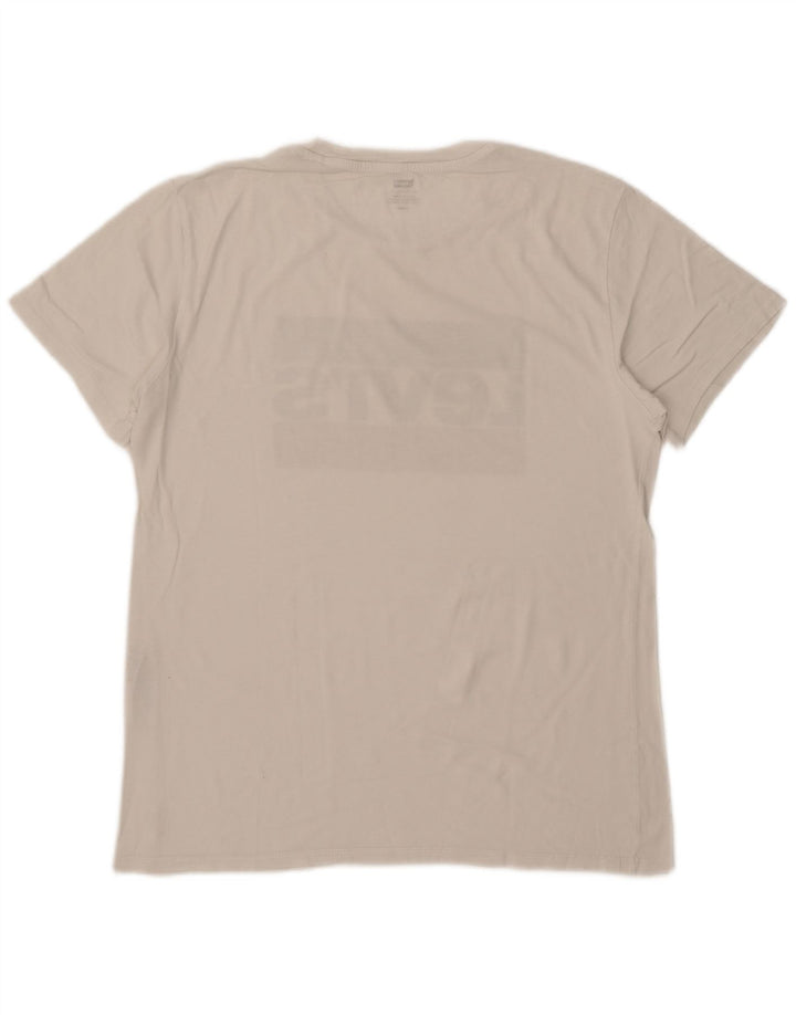 Męski T-shirt z grafiką LEVI'S, duży, biały, bawełniany