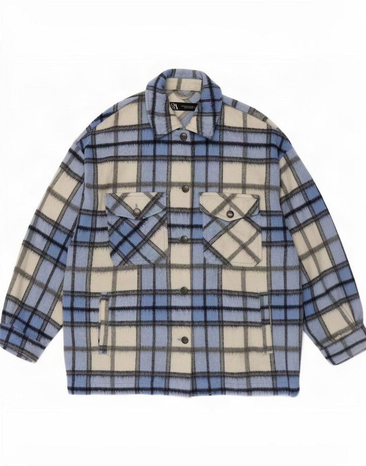 Damska kurtka oversize Zara UK 10 Small Blue Plaid