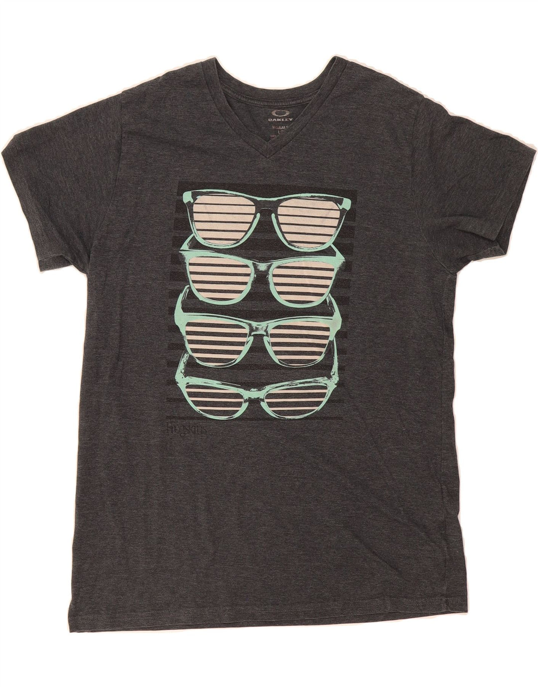 OAKLEY Mens Regular Fit Graphic T-Shirt Top Large Grey Cotton Vintage Oakley and Second-Hand Oakley from Messina Hembry 