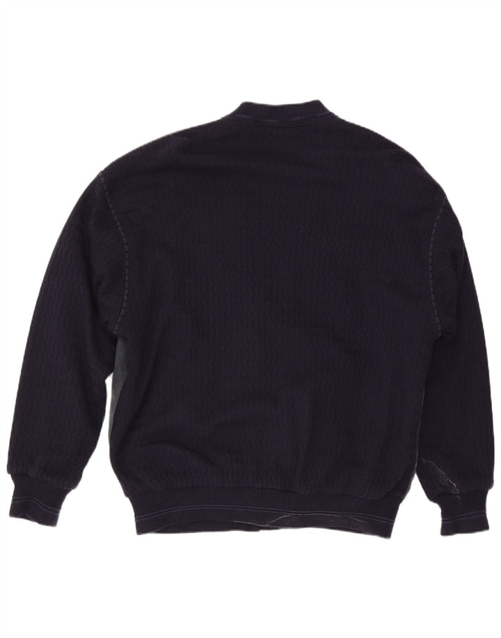 WESTBURY Męski sweter rozpinany XL Granatowy, akrylowy blok kolorów