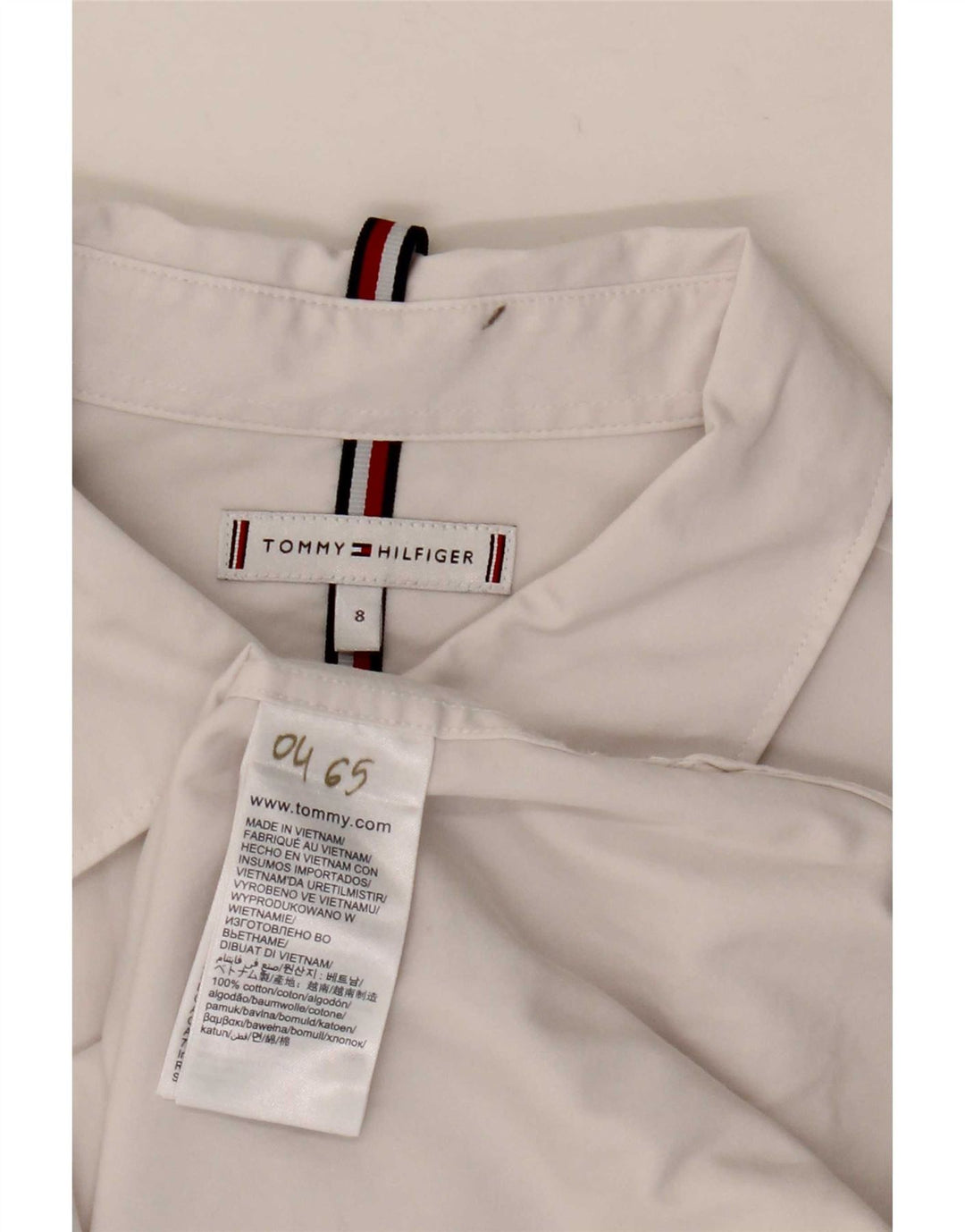 Koszula damska Tommy Hilfiger US 8 Średnia biała bawełna