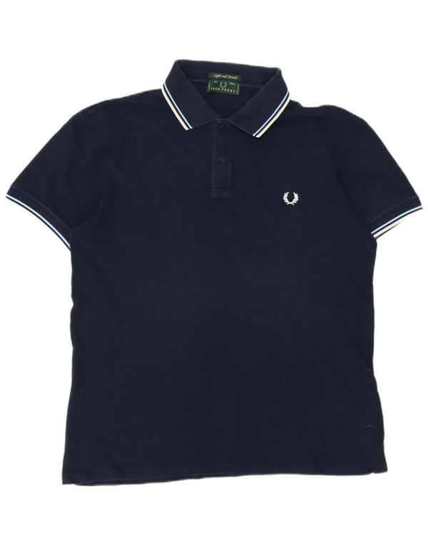Fred Perry Mens Polo Shirt Large Navy Blue Cotton