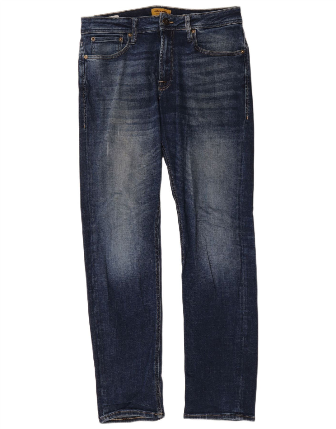 Męskie proste dżinsy Jack & Jones W32 L32 Niebieskie bawełniane
