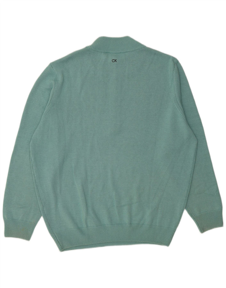 Męski sweter zapinany na zamek Calvin Klein 2XL, niebieski, bawełniany