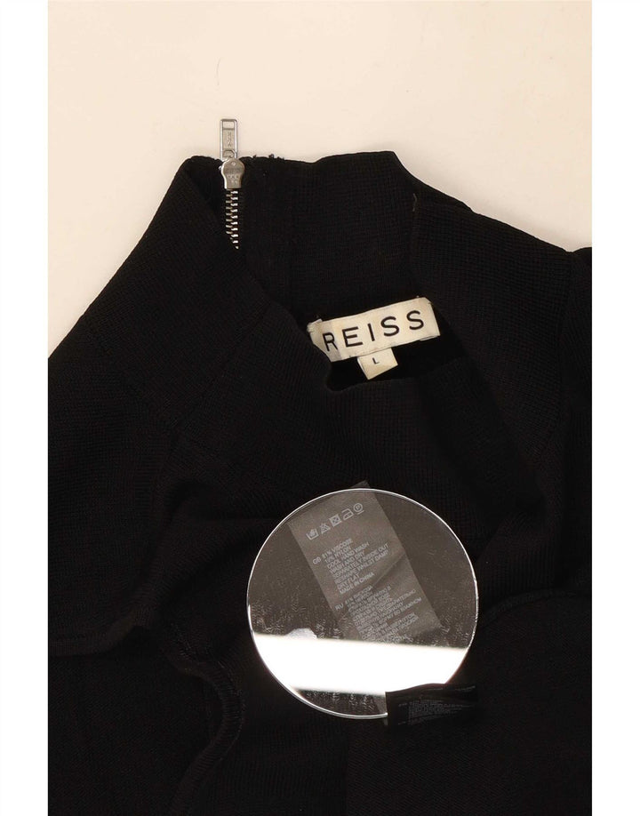 Top damski pod kamizelkę Reiss UK 14 Large, czarna wiskoza