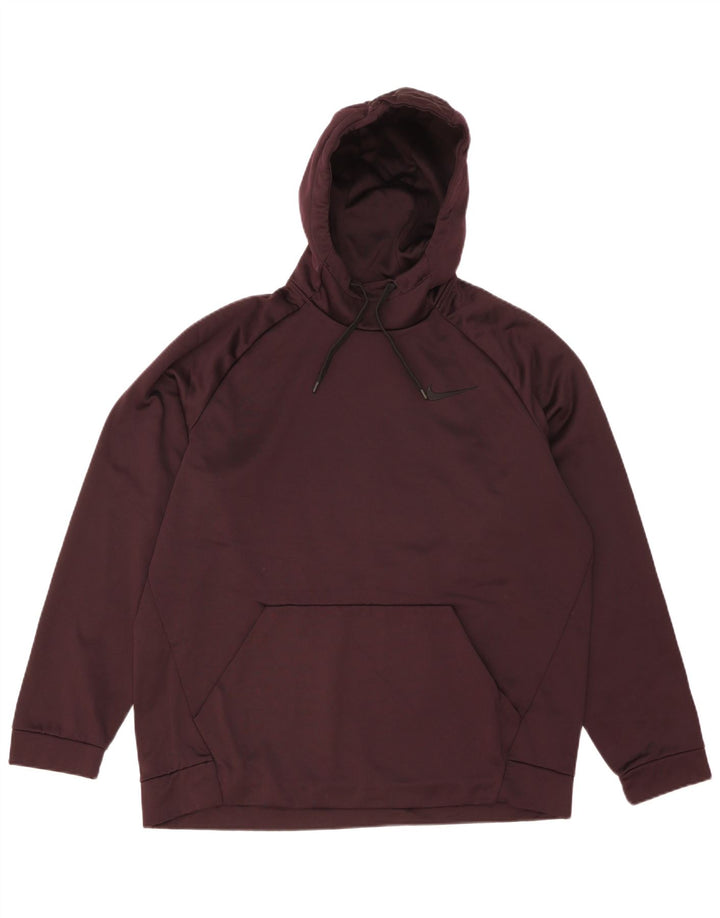 Męska bluza z kapturem Nike Dri Fit XL, bordowy poliester