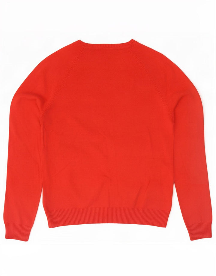 Sweter damski Zara z dekoltem w kształcie litery V, UK 10, mały, czerwony
