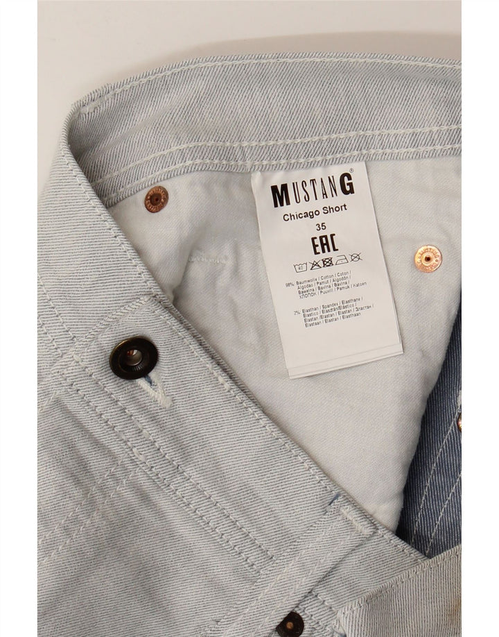 Męskie spodenki jeansowe Mustang W35, duże, bawełniane w niebieskie paski