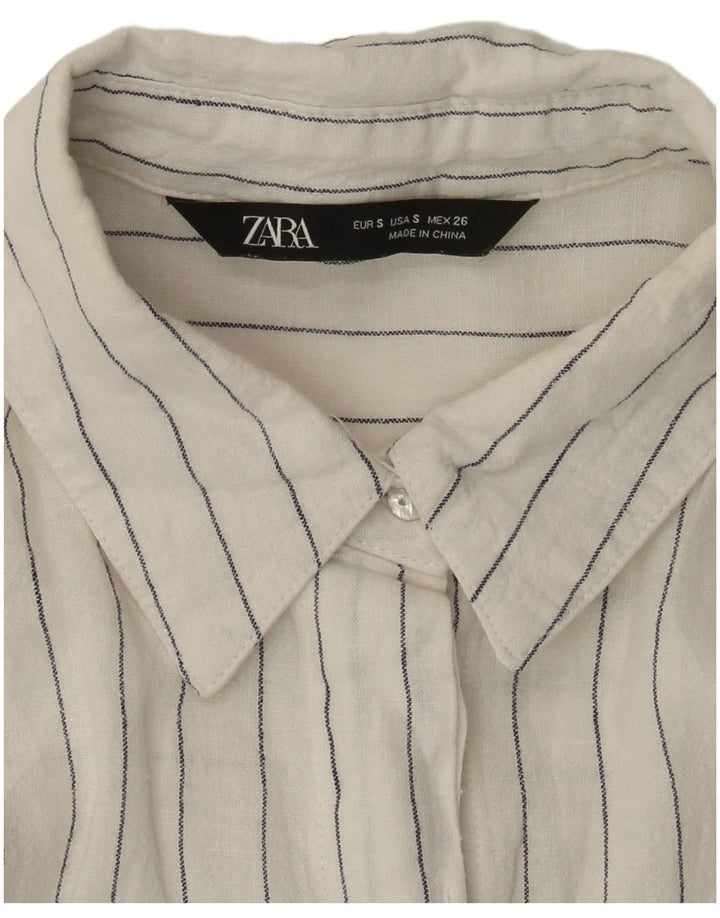 Damska długa koszula oversize Zara UK 10 w małe białe prążki