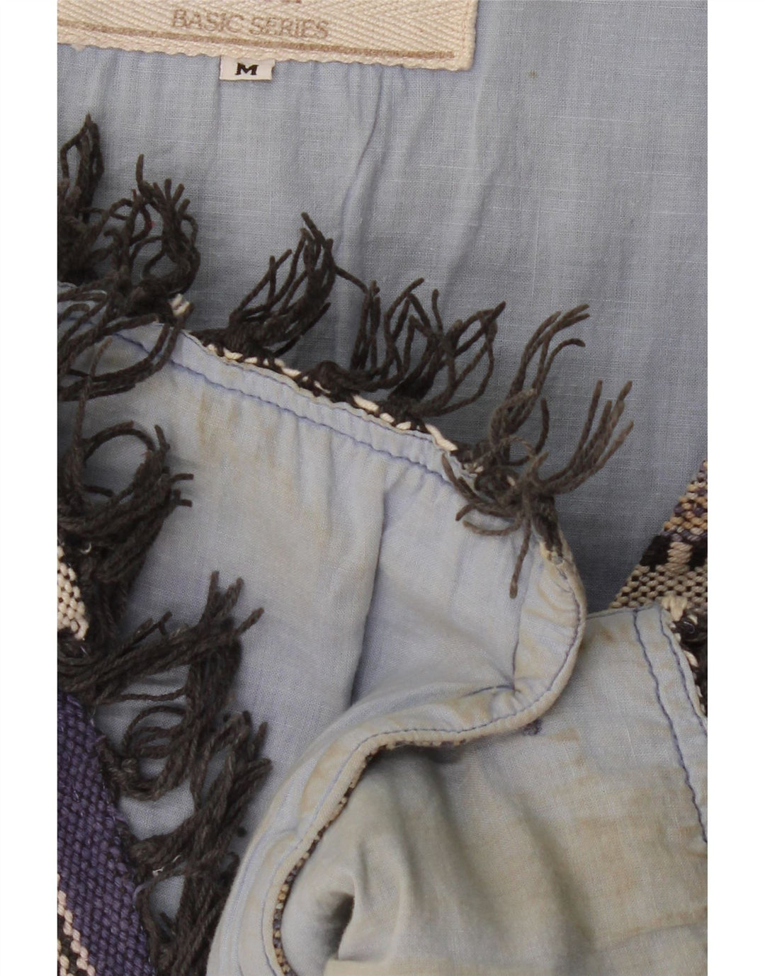 Vintage męska kamizelka średnia wielokolorowa bawełna w paski