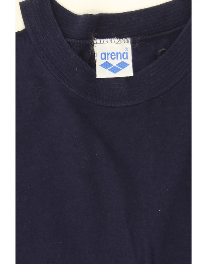 Męski T-shirt z grafiką Arena, mały, granatowy, z blokami kolorów
