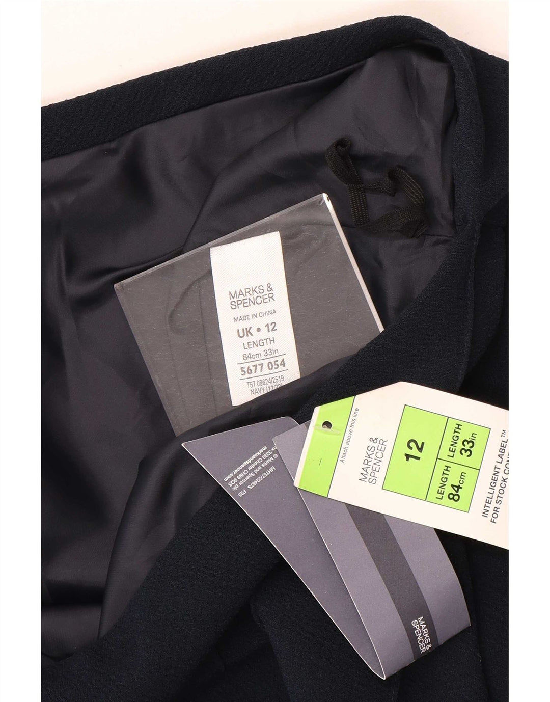 Marks & Spencer Damska spódnica midi UK 12 Medium W33 Granatowy poliester