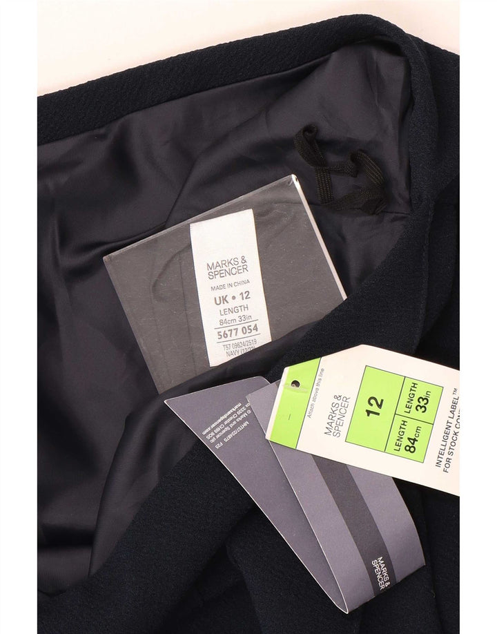 Marks & Spencer Damska spódnica midi UK 12 Medium W33 Granatowy poliester