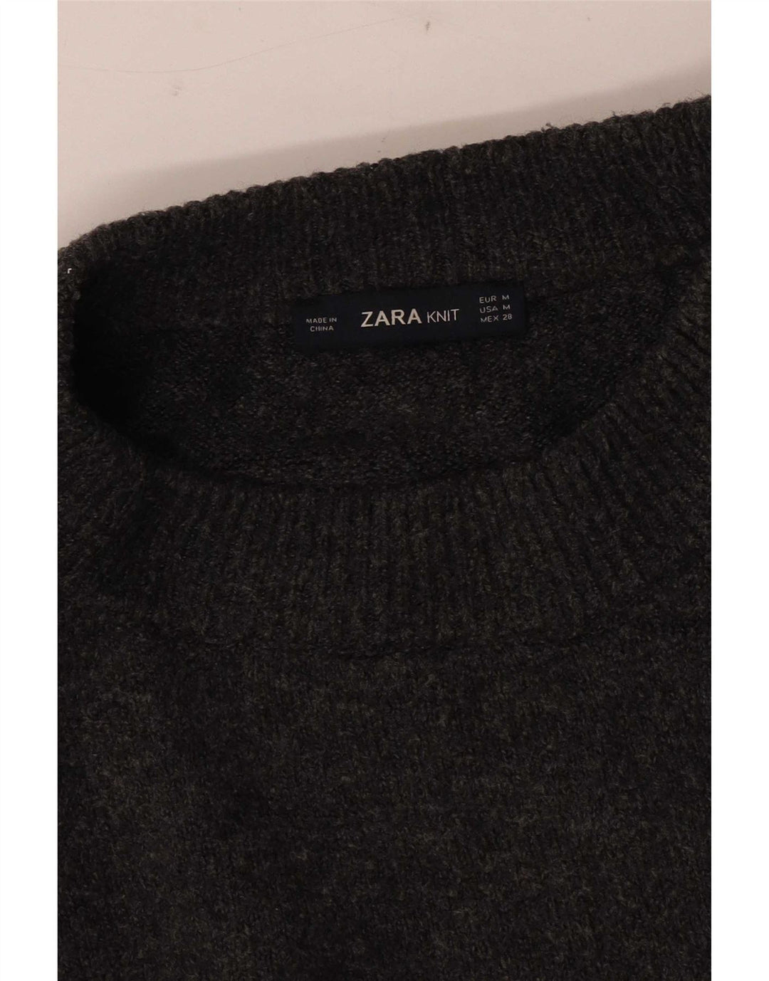 Damski sweter oversize Zara z okrągłym dekoltem UK 14, średni szary