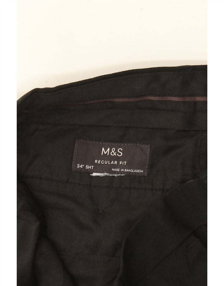 Męskie spodnie chino MARKS & SPENCER o regularnym kroju W34 L28 czarne