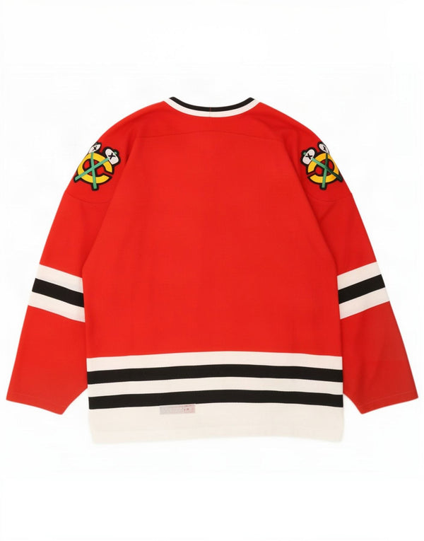 Vintage męska koszulka hokejowa Chicago Blackhawks CCM 1990-96, duża czerwona sportowa