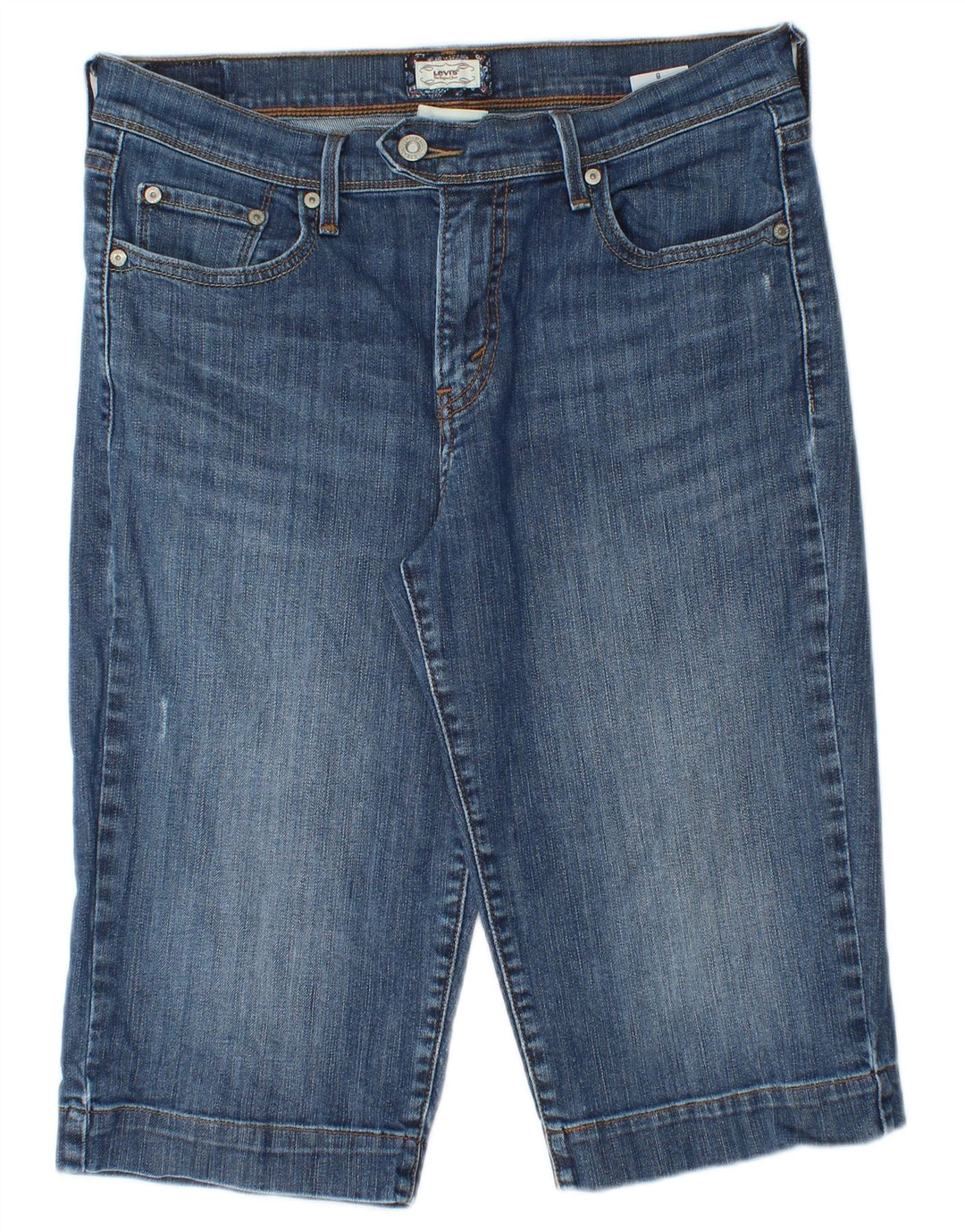Damskie spodenki jeansowe LEVI'S Bermudy US 8 Medium W28, niebieska bawełna