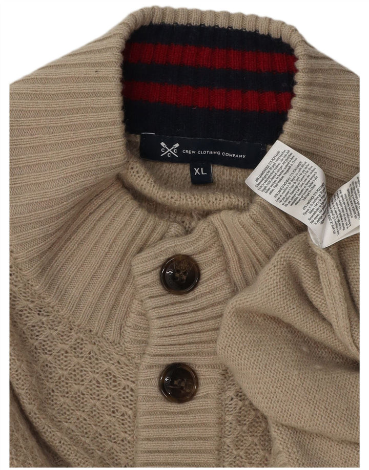 Crew Clothing Męski sweter zapinany na guziki XL Szary owcza wełna