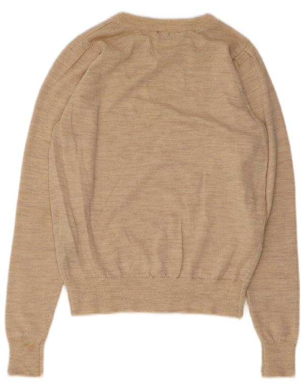 Sweter damski Selected Femme z dekoltem w łódkę UK 6 XS, beżowy, wełniany
