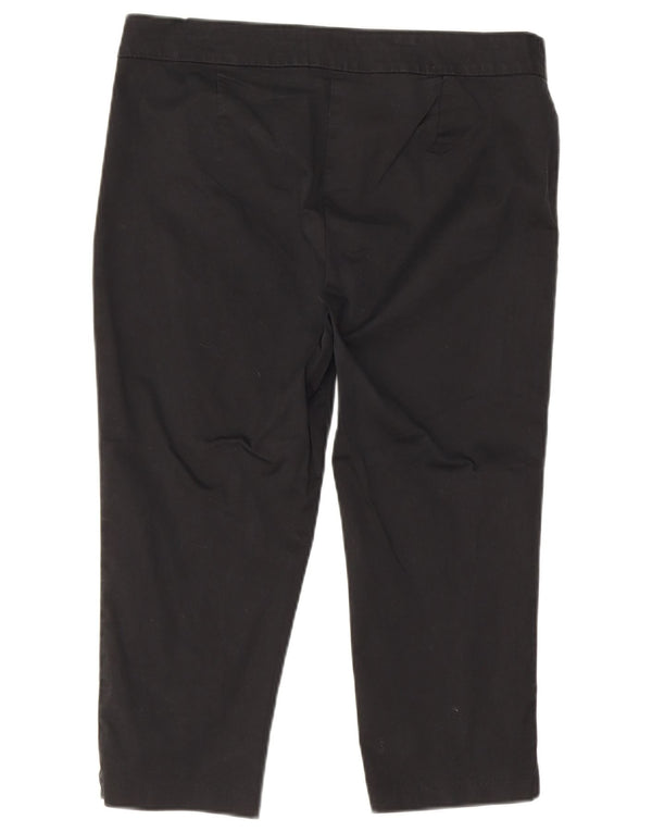 Marks & Spencer Womens Straight Capri Trousers UK 14 Large W34 L20 Black