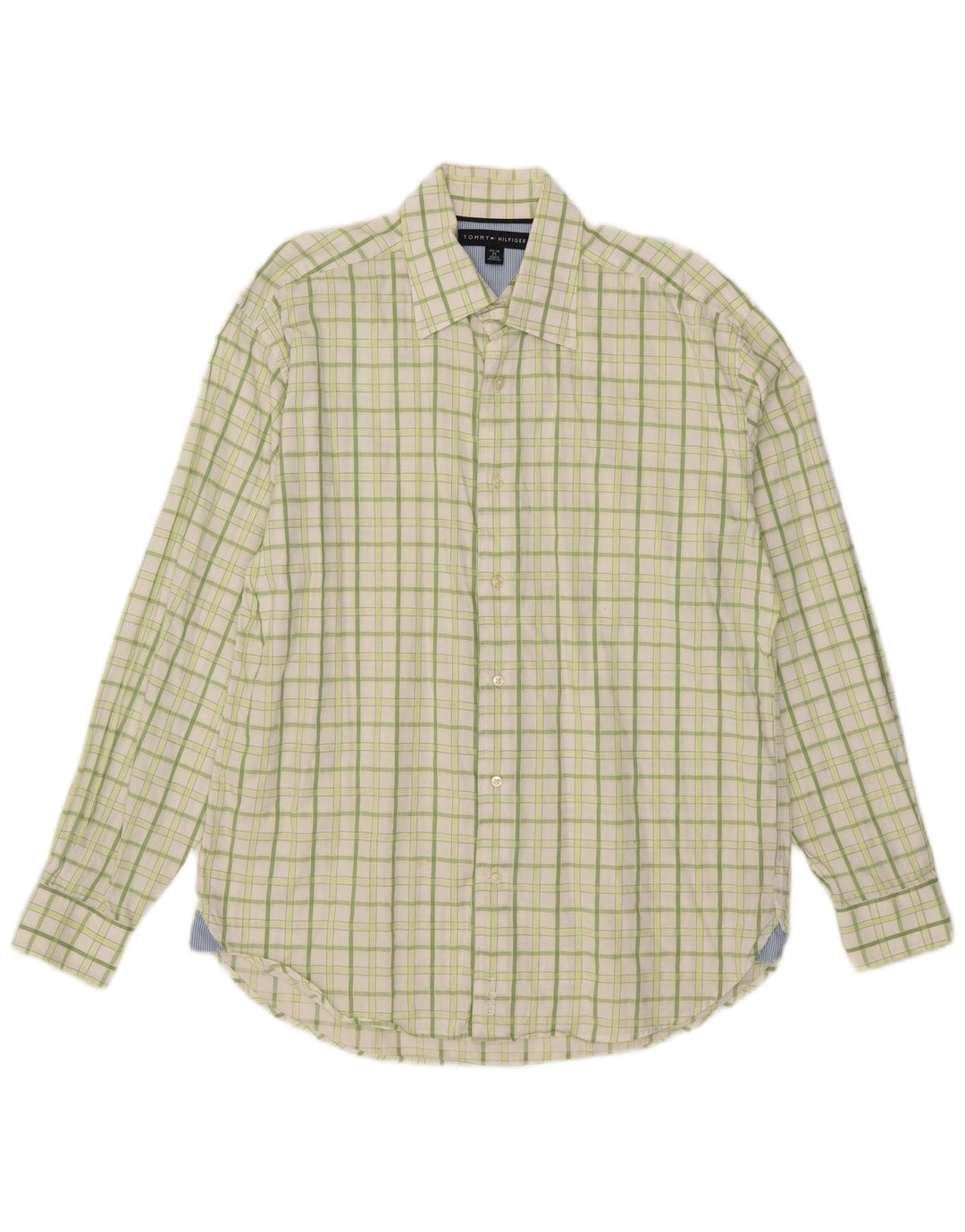 Koszula męska Tommy Hilfiger rozmiar 15 1/2 16 Średnia zielona bawełniana kratka