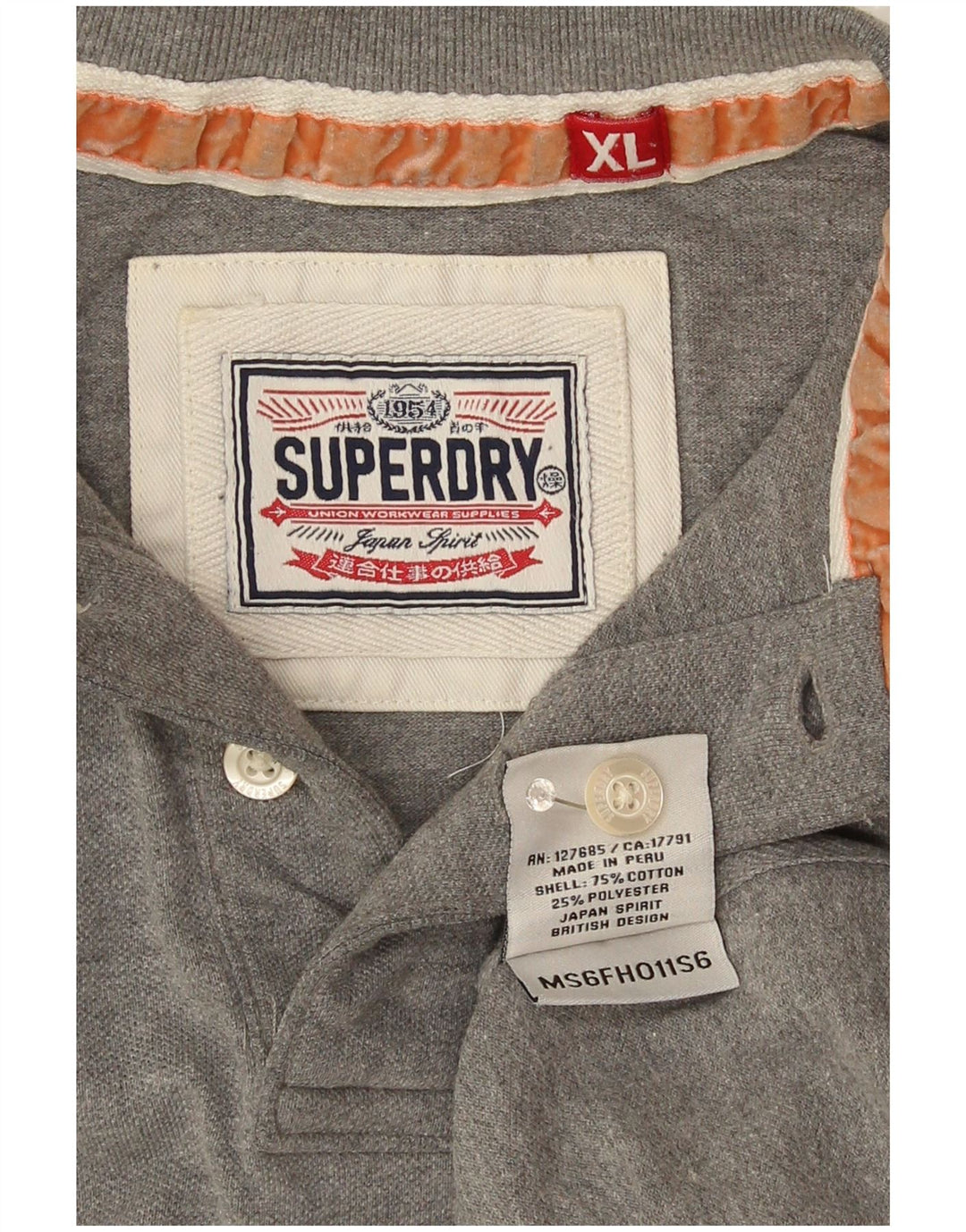 Męska koszulka polo Superdry XL, szara, bawełniana