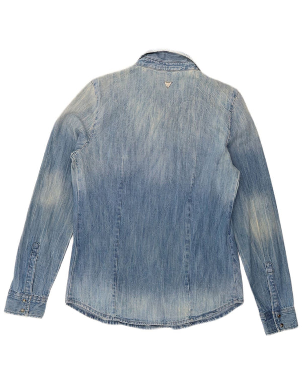 Damska koszula jeansowa oversize Guess UK 6 XS, niebieska, bawełniana