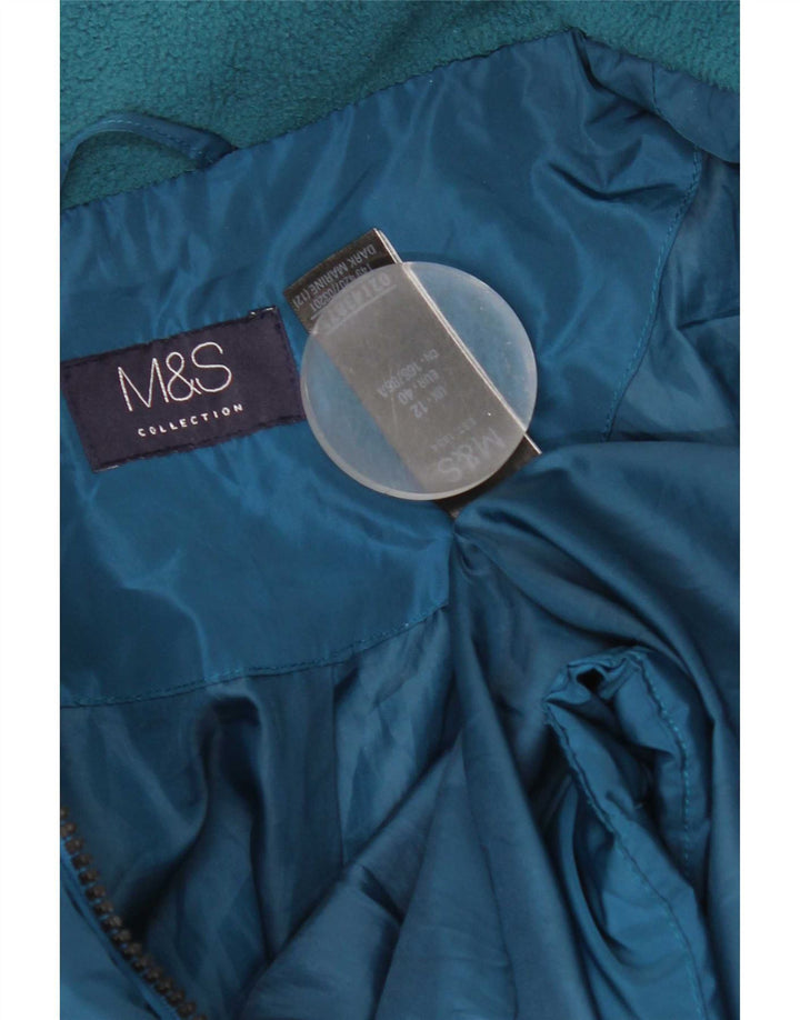 Marks & Spencer Damska pikowana kurtka ocieplana UK 12, średni niebieski poliester