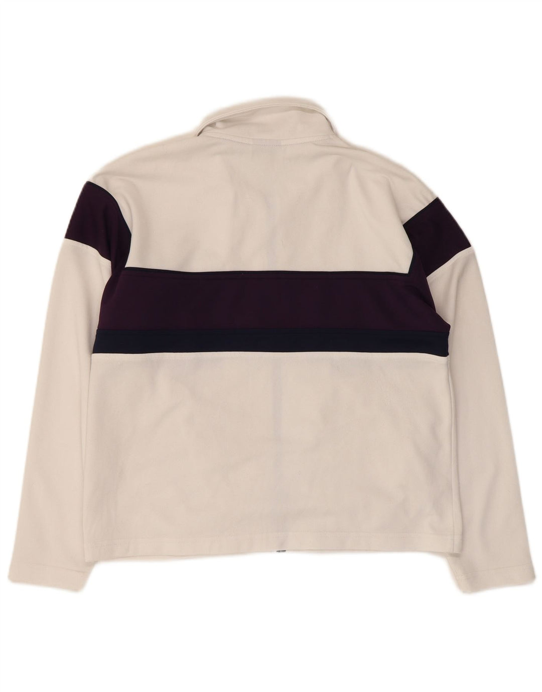 Damska bluza dresowa oversize Asics UK 10, mała, biała, z blokami kolorów