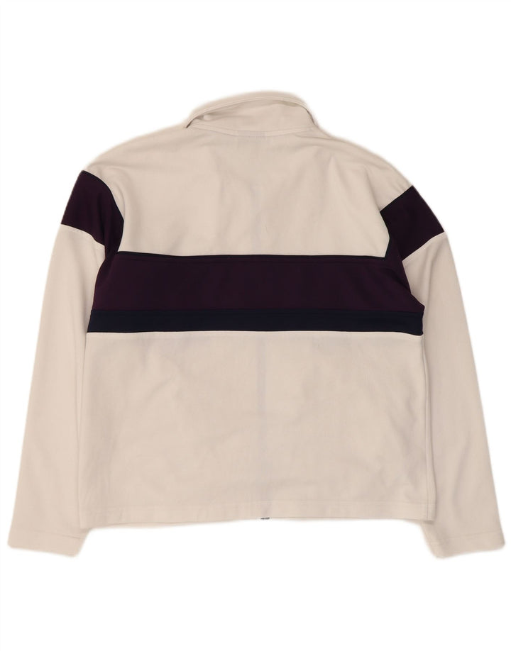 Damska bluza dresowa oversize Asics UK 10, mała, biała, z blokami kolorów