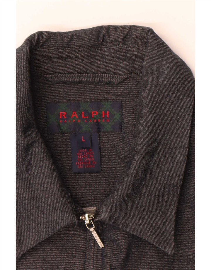 Damska kurtka bomberka Ralph Lauren UK 14, duża, szara bawełna
