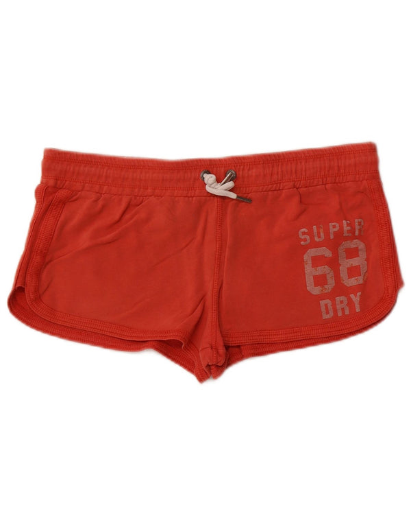 Damskie spodenki sportowe Superdry Graphic UK 16, duże, pomarańczowe, bawełniane