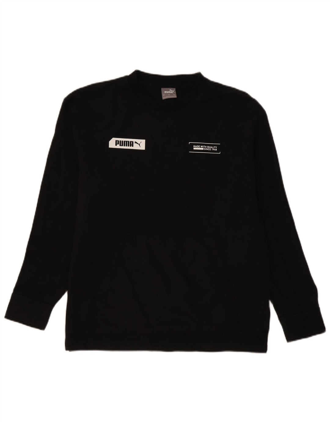 Męska bluza z grafiką Puma, mała, czarna, bawełniana